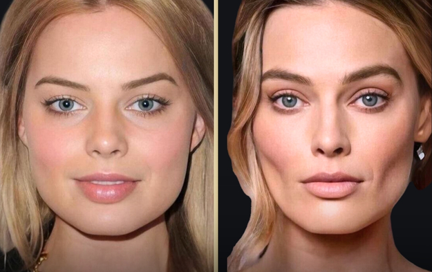 she's barbie and made a barbie nose, Margot Robbie